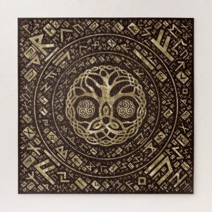 Baum des Lebens - Yggdrasil mit Trinity Knot Puzzle