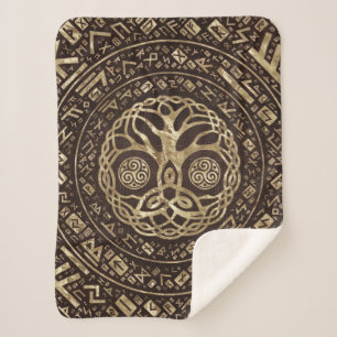 Baum des Lebens - Yggdrasil mit Trinity Knot Sherpadecke