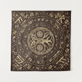 Baum des Lebens - Yggdrasil mit Trinity Knot Wandteppich (Vorderseite (Horizontal))