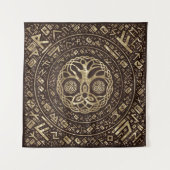 Baum des Lebens - Yggdrasil mit Trinity Knot Wandteppich (Vorderseite)