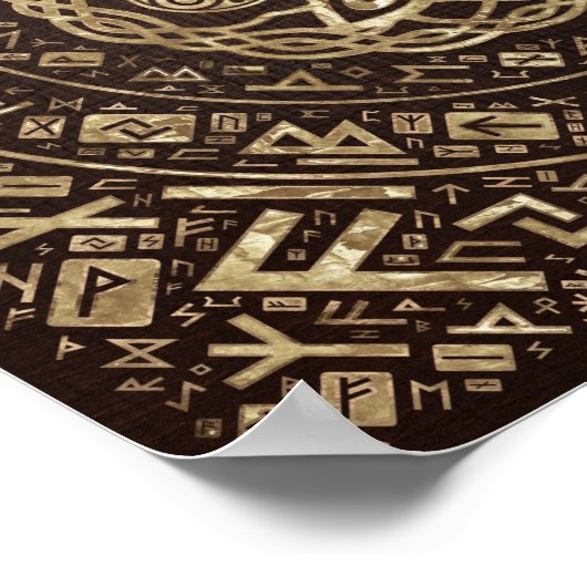 Baum des Lebens - Yggdrasil mit Trinity Knoten Poster (Ecke)