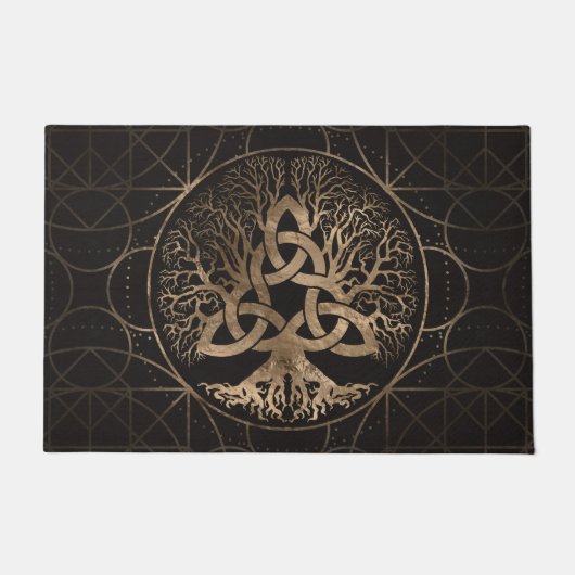 Baum des Lebens - Yggdrasil mit Triquetra Fußmatte (Vorderseite)