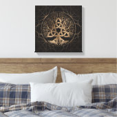Baum des Lebens - Yggdrasil mit Triquetra Leinwanddruck (Insitu (Schlafzimmer))