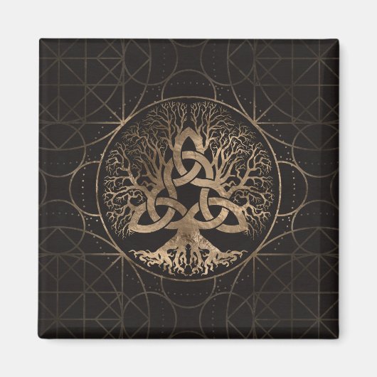 Baum des Lebens - Yggdrasil mit Triquetra Magnet (Vorne)