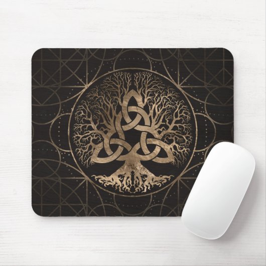 Baum des Lebens - Yggdrasil mit Triquetra Mousepad (Mit Mouse)
