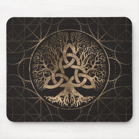 Baum des Lebens - Yggdrasil mit Triquetra Mousepad (Vorne)