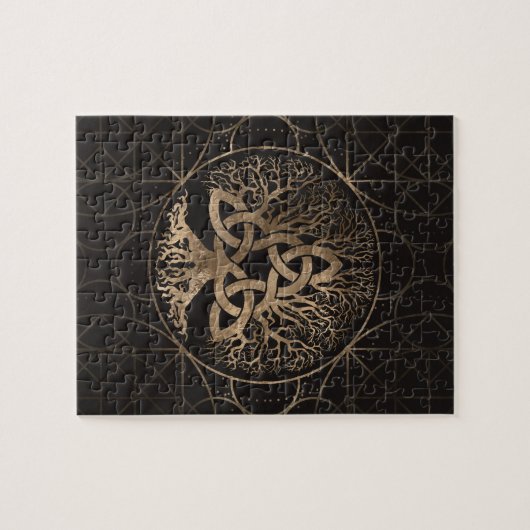 Baum des Lebens - Yggdrasil mit Triquetra Puzzle (Horizontal)