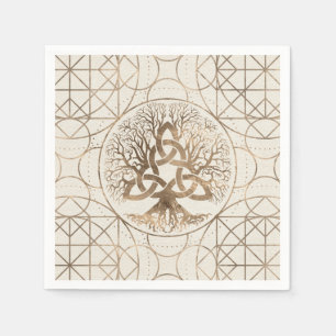 Baum des Lebens - Yggdrasil mit Triquetra Serviette