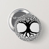 Baum des Lebens Yggdrasil Norse wicca Mythologie Button (Vorne & Hinten)
