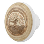 Baum des Lebens - Yggdrasil Pastel Gold Keramikknauf (Rechts)