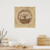 Baum des Lebens - Yggdrasil Pastel Gold Poster (Küche)