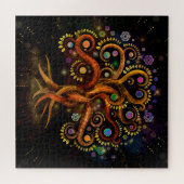 Baum des Lebens - Yggdrasil - Rainbow Swirl Puzzle (Horizontal)