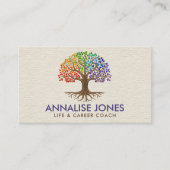 Baum des Lebens - Yggdrasil - Regenbogen-Blätter Visitenkarte (Vorderseite)