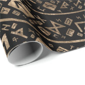 Baum des Lebens - Yggdrasil-Runenmuster Geschenkpapier (Rolleneckpunkt)