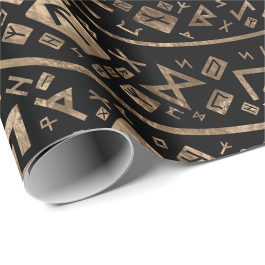 Baum des Lebens - Yggdrasil-Runenmuster Geschenkpapier (Rolleneckpunkt)