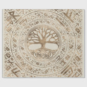 Baum des Lebens - Yggdrasil-Runenmuster Geschenkpapier (Flach)