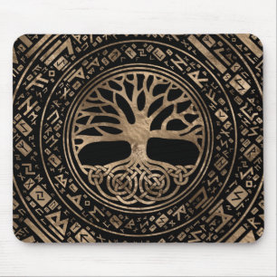 Baum des Lebens - Yggdrasil-Runenmuster Mousepad