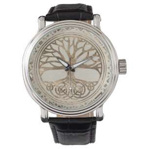 Baum des Lebens - Yggdrasil Runic Pattern Armbanduhr