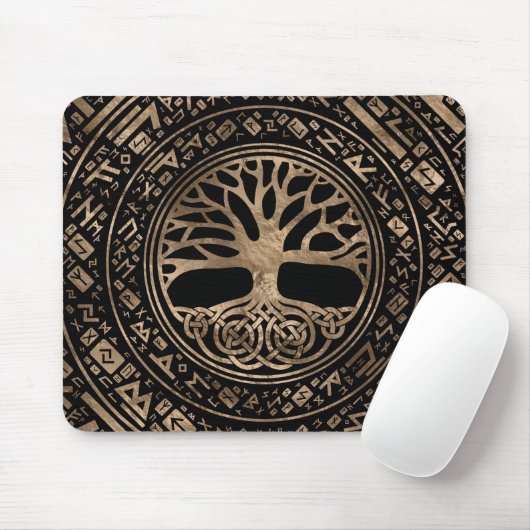 Baum des Lebens - Yggdrasil Runic Pattern Mousepad (Mit Mouse)
