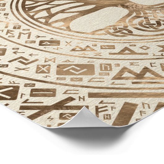Baum des Lebens - Yggdrasil Runic Pattern Poster (Ecke)