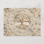Baum des Lebens - Yggdrasil Runic Pattern Postkarte (Vorderseite)