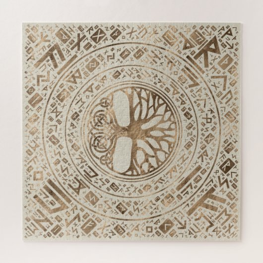 Baum des Lebens - Yggdrasil Runic Pattern Puzzle (Horizontal)
