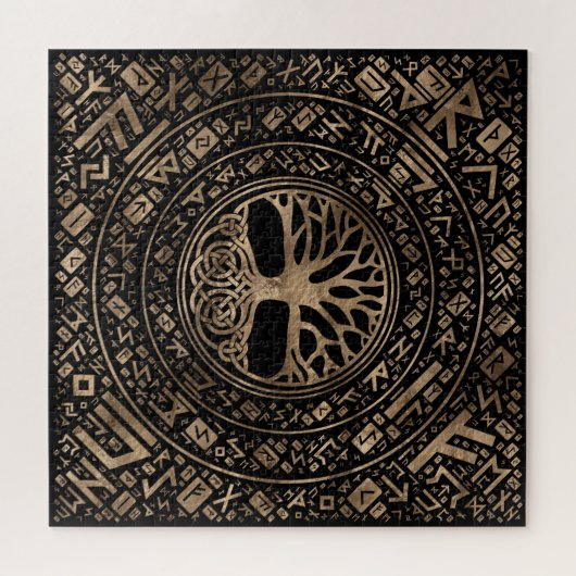Baum des Lebens - Yggdrasil Runic Pattern Puzzle (Horizontal)