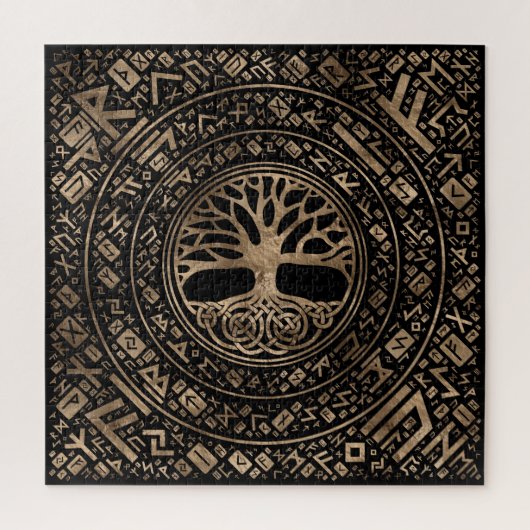 Baum des Lebens - Yggdrasil Runic Pattern Puzzle (Vertikal)