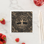 Baum des Lebens - Yggdrasil Runic Pattern Serviette (Beispiel)