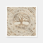 Baum des Lebens - Yggdrasil Runic Pattern Serviette (Vorderseite)