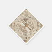 Baum des Lebens - Yggdrasil Runic Pattern Serviette (Ecke)