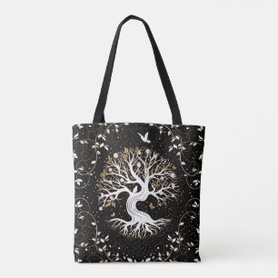 Baum des Lebens - Yggdrasil - Schwarz-weiß und Go Tasche
