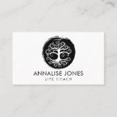 Baum des Lebens - Yggdrasil - Schwarzes und Weiß Visitenkarte (Vorderseite)