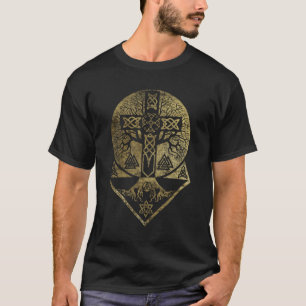 Baum des Lebens - Yggdrasil und keltisches Kreuz T-Shirt