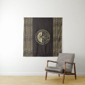 Baum des Lebens - Yggdrasil und Runen auf Holz Wandteppich (Beispiel (Horizontal))