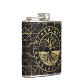 Baum des Lebens - Yggdrasil und Runen Flachmann (Rechts)