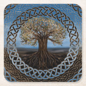 Baum des Lebens - Yggdrasil Zeichnen Rechteckiger Pappuntersetzer (Vorderseite)