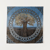 Baum des Lebens - Yggdrasil Zeichnen Wandteppich (Vorderseite)