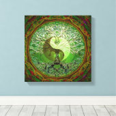 Baum des Lebens Yin Yang Green Heart Leinwanddruck (Insitu (Holzboden))
