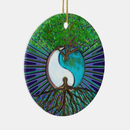 Baum des Lebens Yin Yang Keramik Ornament (Rechts)