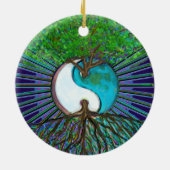 Baum des Lebens Yin Yang Keramik Ornament (Hinten)