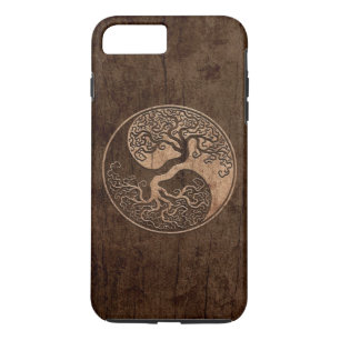 Baum des Lebens Yin Yang mit hölzernem Korn-Effek Case-Mate iPhone Hülle
