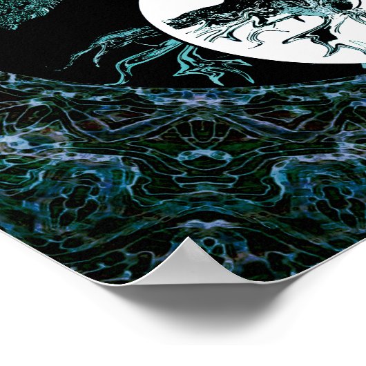 Baum des Lebens Yin Yang Moonlight Poster (Ecke)