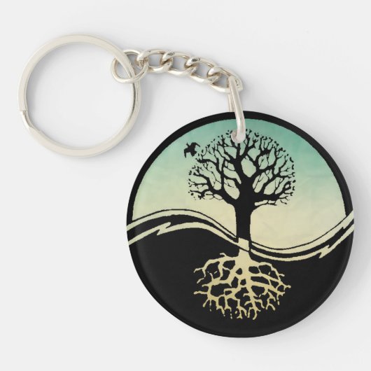 Baum des Lebens Yin Yang Schlüsselanhänger (Vorderseite)