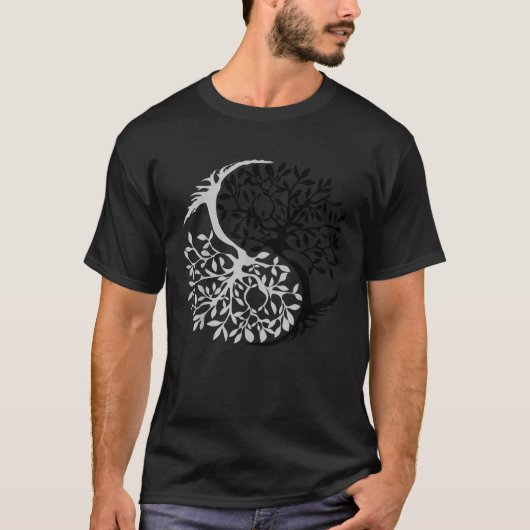 Baum des Lebens Yin Yang Symbol Funny Bonsai Zen G T-Shirt (Vorderseite)