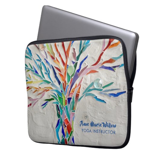 Baum des Lebens Yoga Instructor Laptopschutzhülle (Vorderseite Links)