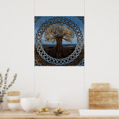 Baum des Lebens - zeichnend Yggdrasil Poster (Küche)