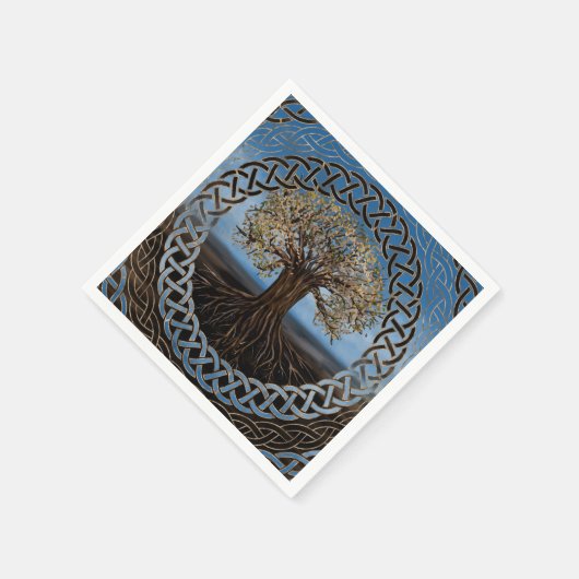 Baum des Lebens - zeichnend Yggdrasil Serviette (Ecke)