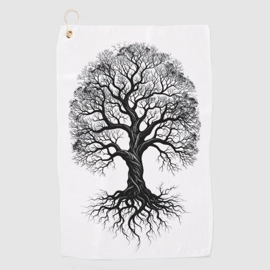 Baum des Lebens Zen Golf Handtuch (Vorderseite)