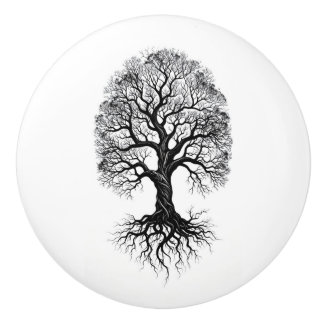 Baum des Lebens Zen Keramikknopf Keramikknauf